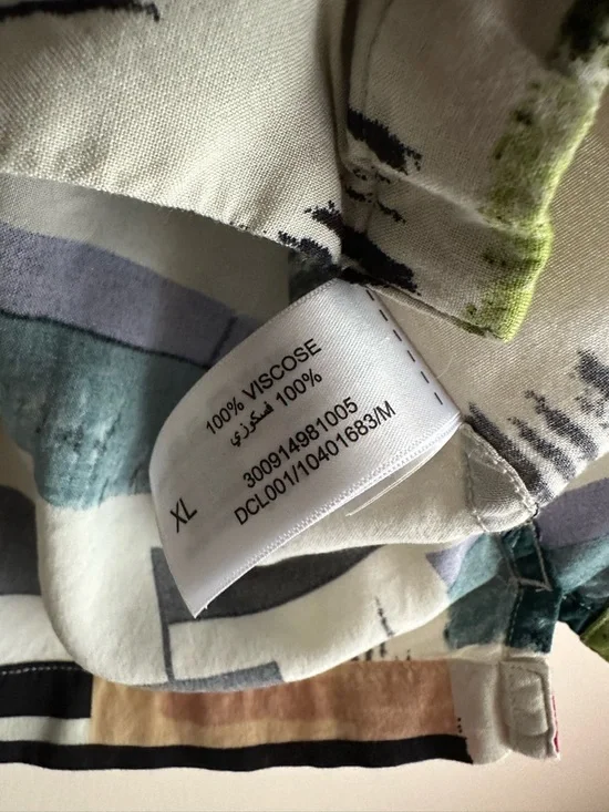 Nuon • Relaxed Fit Viscose Multicolor Abstract Shirt - Picture 5 of 9